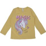 Bebelop Kız Çocuk Unicorn Baskılı Kalpli Yazılı Sweat Uzun Kol - 2 Yaş - Sarı
