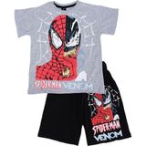 Bebelop Spider-Man Baskılı T-Shirt Şort Takım - 8 Yaş - Gri