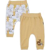 Bebelop Unisex Bebek Çocuk Tavşan Baskılı Tek Alt Eşofman Altı 2'li Set - Sarı - 6 Ay