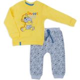 Bebelop Unisex Bebek Sweet Toy Baskılı Ayıcık Desenli 2li Raporlu Takım - 6 Ay - Sarı