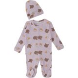 Bebelop Unisex Bebek Winie The Pooh Baskılı Şapkalı Çıtçıtlı Patikli Tulum - Pembe - 3 Ay