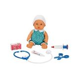 Bebelou Doktor Zamanı 35cm Konuşan Bebek 29459 Yeşil Puantiyeli