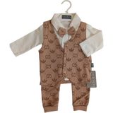 Bebelove Erkek Bebek Papyonlu Takım - Kahve - Açık Kahve - 6 - 9 Ay
