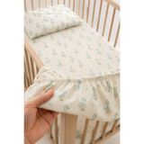 Bebelz %100 Pamuk Anne Yanı - Park Yatak Ördek Desenli Bebek Lastikli Çarşaf Seti - 2 Adet Yastık Kılıfı 60x120 / 70x120 / 70x110