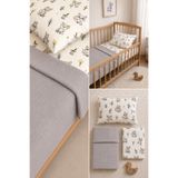 Bebelz %100 Pamuk Anne Yanı Park Yatak Uyumlu Bebek Pike ve Çarşaf Takımı 3'lü Set(AÇIK GRİ)60x120-70x110-70x120 Yataklara uyumludur