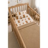 Bebelz %100 Pamuk Anne Yanı Park Yatak Uyumlu Bebek Pike ve Çarşaf Takımı 3'lü Set(KAHVERENGİ)60x120-70x110-70x120 Yataklara Uyumludur