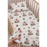 Bebelz %100 Pamuk Masal Perisi Desenli Bebek Lastikli Çarşaf Seti - 2 Adet Yastık Kılıfı 60x120 / 70x120 / 70x110 Anne Yanı - Park Yatak