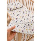 Bebelz %100 Pamuk Uzay Desenli Bebek Lastikli Çarşaf Seti - 2 Adet Yastık Kılıfı 60x120 / 70x120 / 70x110 Anne Yanı - Park Yatak