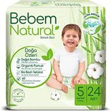 Bebem Natural Bebek Bezi Junior 5 Beden Jumbo 24 Adet - 0: 0 - 3 kg Yenidoğan / 50'li