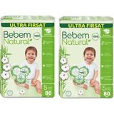 Bebem Natural Bebek Bezi Ultra Fırsat Paketi Maxi 5 Numara 80 Adet (80 x 2 Paket) - 5 Beden (11 - 18 kg)