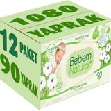 Bebem Natural Narin Dokunuş 12x90 Adet Plastik Kapaklı Islak Bebek Mendili
