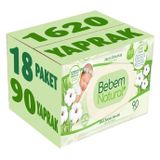 Bebem Natural Narin Dokunuş 18x90 Adet Plastik Kapaklı Islak Bebek Mendili
