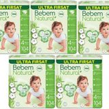 Bebem Natural No:4 Maxi 520 Adet Bebek Bezi