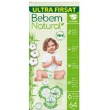 Bebem Natural No:6 XLarge 64 Adet Bebek Bezi