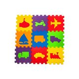 BebeMango 9 Parça Büyük Boy Sünger Yapılı Oyun Karosu Yer Matı Puzzle Yapboz