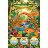 BebeMango Jungle Play Oyun Halısı Bebek Aktivite Halısı Oyuncaklı Oyun Halısı Minderi Yer Matı Zürafalı