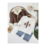 bebendy baby&kids Kışlık Mont Yapay Deri İçi Kürklü Kemerli Badili Likralı Kot Pantolon 4lü Erkek Bebek/Çocuk Takım