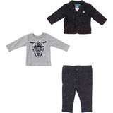 Bebepan Rock Sweatshirt Ceket Pantolon Erkek Çocuk 3-30 Ay Bordo Alt Üst Takım - Gri Melanj - 3 - 6 Ay