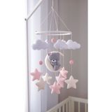 beberinos Gri Ayıcık Bebek / Çocuk %100 El Işçiligi Bebek Odası Beşik Süsü Dönence