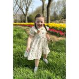 Bebesev Kız Bebek Elbise Kız Çocuk Elbise Doğum Günü Parti Düğün Elbise Tüllü Kısa Kol astarlı elbise - 1 - 2 Yaş - Krem