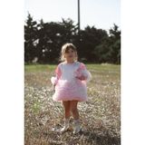 Bebesev Kız Bebek Elbise Tüllü Tütü Astarlı Rahat Günlük Stil Koyu Pembe - 2 - 3 Yaş