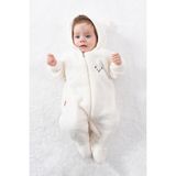 Bebesev Welsoft Peluş Unisex Fermuarlı Kışlık Bebek Uyku Tulumu Bebek Tulumu Çocuk Tulumu Çocuk Kostümü Tlmayk - 6 - 9 Ay - Beyaz