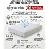 BEBESI 70X110 cm Kapitoneli Hava Geçirgen Bebe Fitted Yatak Koruyucu Alez - 70 x 110 cm - Beyaz