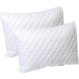 Bebesi Home Kapitone Yastık Koruma Kılıfı Pamuk 2’Li Paket - 50 x 70 cm - Beyaz