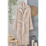 Bebesoft Unisex Petek Desenli Pike Bornoz - Pamuk, Yumuşak ve Doğal Bornoz - Kahverengi
