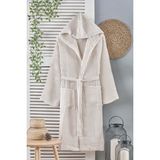 Bebesoft Unisex Petek Desenli Pike Bornoz - Pamuk, Yumuşak ve Doğal Bornoz - Krem