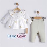 BEBESSİ Bluz Daisy 2'Li Takım ( Ekru )