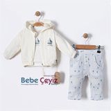 BEBESSİ Hırkalı Little Sailor 3'Lü Takım ( Mavi )