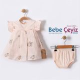 BEBESSİ Külotlu Soft Bloom Girl Elbise ( Somon )