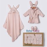 BEBESSİ Princess Kutulu Bornoz Seti ( Somon )