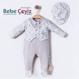 BEBESSİ Şapkalı Baby King Tulum ( Gri )