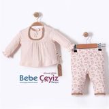 BEBESSİ Sweat Leo Flow 2'Li Takım ( Pembe )