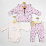 BEBESSİ Ting Flowers 3'Lü Takım ( Somon )