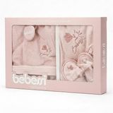 BEBESSİ Tulips Kutulu Bornoz Seti ( Gül )