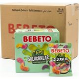 Bebeto Ekşi Solucan Yumuşak Şeker Jelibon 80 G 12 Adet x 6 - 80 gr
