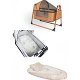 Bebetrend Babynest Yatak ve Yastık+ Sallanır Sepet Beşik Ipek Fileli Bebek Beşiği Hamak 2 Li Set - Bej