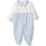 Bebetto Bebetto Erkek Bebek Patikli Tulum Çıtçıtlı Little Boss Gömlek Yaka Uzun Paça Uzun Kol - Mavi - 6 - 9 Ay