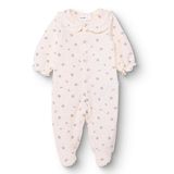 Bebetto Bebetto Kız Bebek Patikli Tulum Çiçek Baskılı Çıtçıtlı Petite Fleurs Fırfırlı Yaka Uzun Paça Uzun Kol