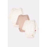 Bebetto Cute Bear Desenli Uzun Kollu Body 3lü Bej Kız Çocuk İçin %100 Pamuklu Konfor - 18 - 24 Ay