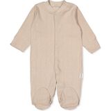Bebetto Dış Dikiş Ajurlu Patikli Tulum (Basıc/25) Bej - 0 - 1 Ay