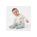 Bebetto Erkek Bebek Hırka-Alt Hayvan Baskılı Çıtçıtlı Bisiklet Yaka Long Sleeve Patikli