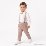 Bebetto Erkek Bebek Mevlüt Kıyafeti Düğmeli Gömlek Yaka Long Sleeve Reçme - Kahverengi