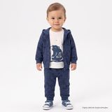 Bebetto Erkek Bebek Sweatshirt-Hırka-Alt Dinozor Baskılı Fermuarlı Bisiklet Yaka Long Sleeve Patiksiz - Mavi