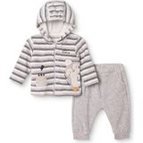 Bebetto Erkek Bebek Sweatshirt-Hırka-Alt Hayvan Baskılı Fermuarlı Bisiklet Yaka Long Sleeve Patiksiz - 1 - 3 Ay - Gri