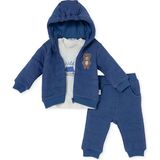 Bebetto Erkek Bebek Sweatshirt-Hırka-Alt Hayvan Baskılı Fermuarlı Bisiklet Yaka Long Sleeve Patiksiz - 1 - 3 Ay - İndigo