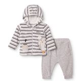 Bebetto Erkek Bebek Sweatshirt-Hırka-Alt Hayvan Baskılı Fermuarlı Bisiklet Yaka Long Sleeve Patiksiz - Gri